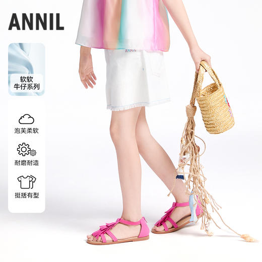 【实体店同款】女童全腰短裤夏季新款安奈儿童装AG526680 商品图0