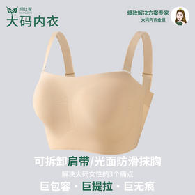 全新升级可拆卸无痕内衣大胸微胖mm夏季聚拢防滑大码抹胸美背防走光#2430