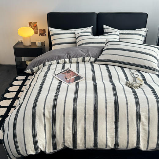 自然醒A类40支全棉提花四件套纯棉100简川星辰男孩被套宿舍床单三件套床品床笠JY 商品图2