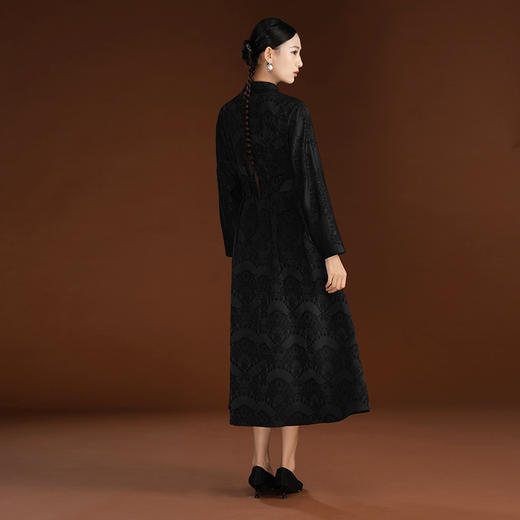 吉祥衣家新中式国风春夏新款高端气质显瘦修身女装罗马假日连衣裙 商品图3