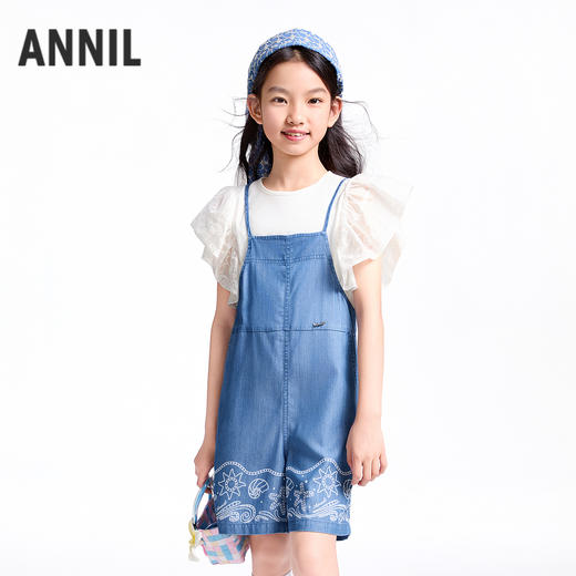 【实体店同款】女童牛仔背带裤夏季新款安奈儿童装AG526682 商品图2