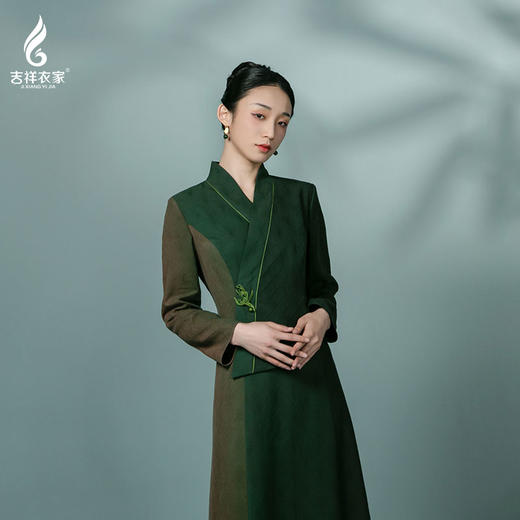 吉祥衣家中国风新中式复古女装2025新款春夏款幽兰异众芳连衣裙 商品图2