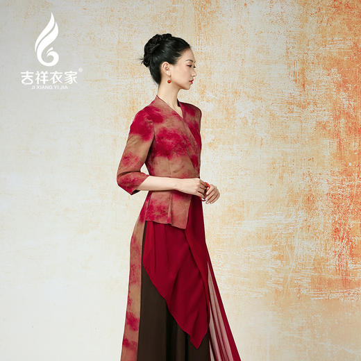 吉祥衣家新中式国风春夏新款高端气质显瘦修身女装美目盼兮连衣裙 商品图4