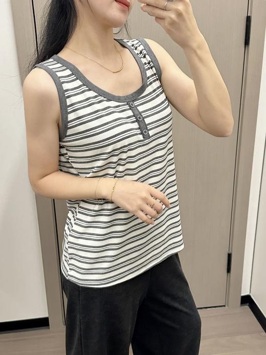 【99元2件】女士条纹大码背心宽松宽肩带背心【FF25506】 商品图2