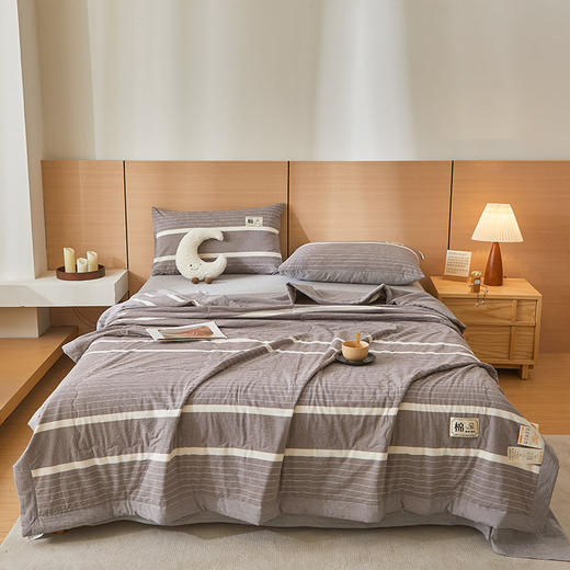 【色织全棉夏凉被】无印风纯棉夏被 A类母婴棉花空调被 水洗棉儿童被子  商品图11