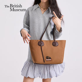 大英博物馆 巴斯特系列 萌猫托特包轻便休闲单肩包 棕色