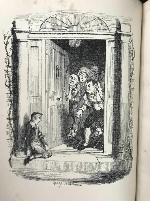 约19世纪后期 狄更斯《雾都孤儿》 8幅插图 真皮精装36开 商品图2