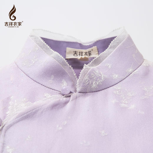 吉祥衣家新中式国风复古春夏新款高端气质显瘦修身女装芳颜连衣裙 商品图3