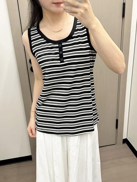 【99元2件】女士条纹大码背心宽松宽肩带背心【FF25506】 商品图0