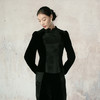 吉祥衣家新中式国风夏新款高端气质显瘦修身黑色女装风瑶玉枝上衣 商品缩略图1
