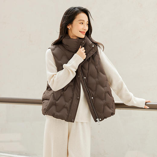 IC 立领设计宽松羽绒马甲女新款秋冬高级感气质通勤休闲上衣 商品图1