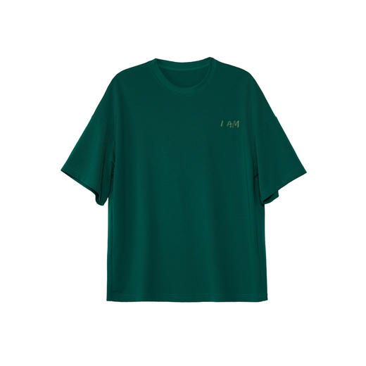 谜底绿色T恤短袖女2025夏季新款后背印花宽松圆领上衣256MT6213 商品图4