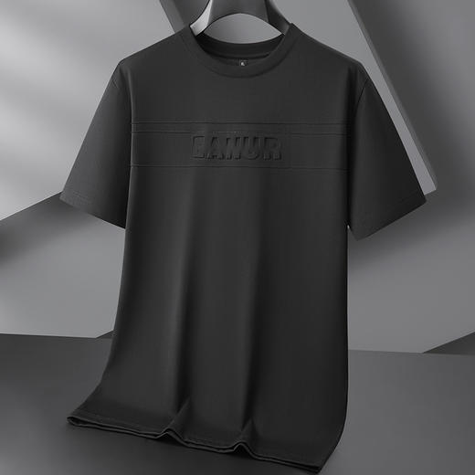 【丝光棉】【DPF】大依优型大码短袖T恤圆领夏季薄款压花半袖宽松休闲丝光棉男士胖子上衣 商品图1