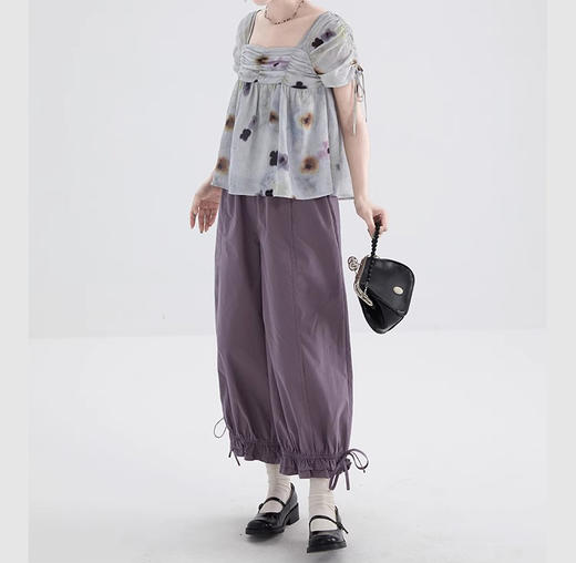 裁缝学苑AQ445九分阔腿裤纸样女装高腰小个子束脚花苞裤子版型样板 商品图5