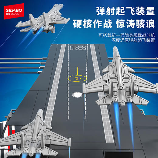 森宝积木福建舰航空母舰拼装玩具纪念品收藏航母模型 商品图5