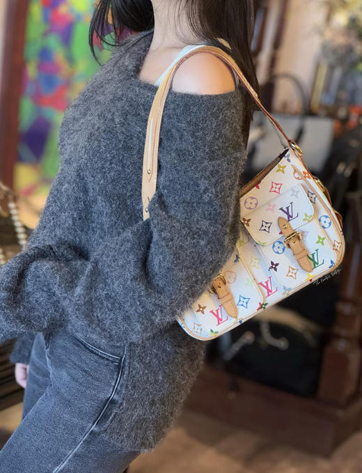 LV 中古款 白三彩 村上隆联名 剑桥包 商品图3