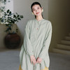 绽放旅行女装204朵/嫩芽绿衬衫色织亚麻酵磨洗小立领中长款外套 商品缩略图1