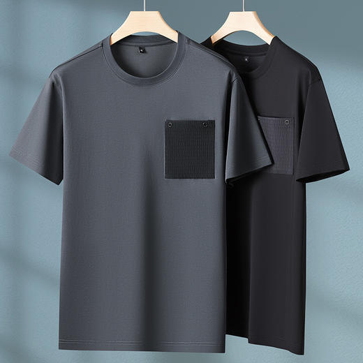 【丝光棉】【DPF】大依优型大码短袖T恤圆领加肥加大丝光棉夏季肥佬时尚潮流半袖男士上衣胖子 商品图3