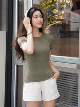 哈瓦塔羊毛圆领超柔塑形运动短袖H350112