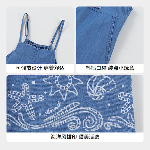 【实体店同款】女童牛仔背带裤夏季新款安奈儿童装AG526682 商品图4