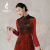 吉祥衣家新中式国风春款红色高端气质显瘦修身女装天香夜染连衣裙 商品缩略图1