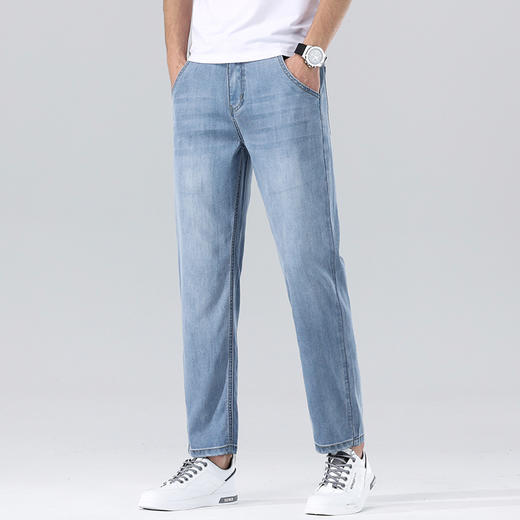 红览 天丝九分牛仔裤男春秋宽松9分直筒男裤 商品图0