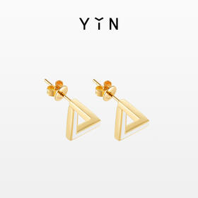 「异」彭罗斯三角系列立体白珐琅耳钉