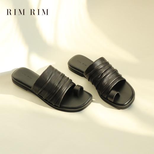 【品牌直发】RIMRIM夏季新款套趾褶皱平底凉鞋凉拖女真皮外穿舒适2349 商品图0