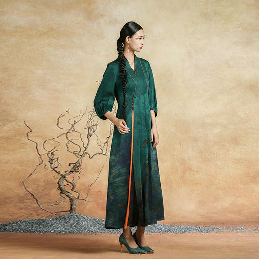 吉祥衣家新中式国风夏新款高端气质显瘦修身女装苏世独立连衣裙 商品图2