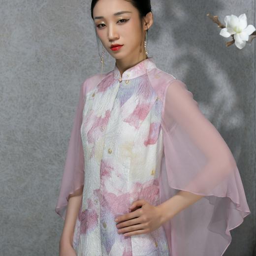 吉祥衣家中国风新中式复古女装2025新款春夏款女装碧秀玉兰连衣裙 商品图1