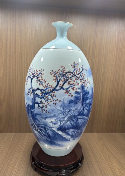 青花山水赏瓶 商品图1