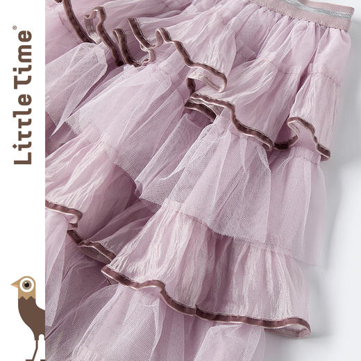 Littletime女童半身裙夏装2025新款儿童网纱公主裙蓬蓬裙中长半裙 商品图2