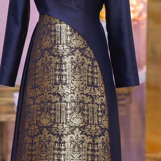 吉祥衣家风调雨顺连衣裙立领高级感复古新中式国风女装连衣裙 商品图2