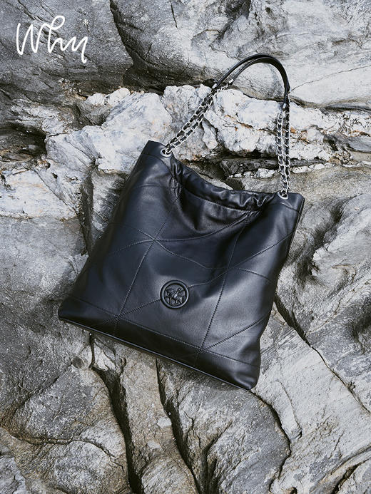 Why女包头层牛皮拾荒托特包小众设计高级感垃圾袋复古菱格流浪包 商品图3