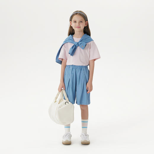 【防晒】马克珍妮女童天丝软牛仔短裤儿童裤子2025夏装新款550835 商品图3