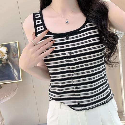 【100元3件】小香风条纹纽扣背心外穿内搭背心【FF25501】 商品图4