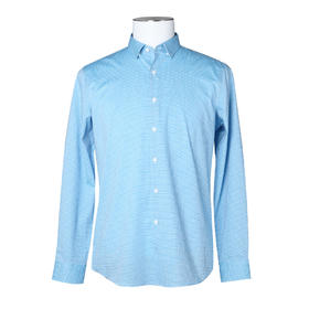 Marco Azzali意大利成衣细格子提花长袖衬衫CC56015D1