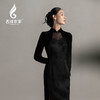 吉祥衣家新中式复古国风气质高端立领女装修身黑色兰之猗香连衣裙 商品缩略图1