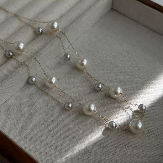 PIANAI冷小姐# 施华洛世奇珍珠/整体美国包金材质满天星真多麻色双层手工项链 商品图3