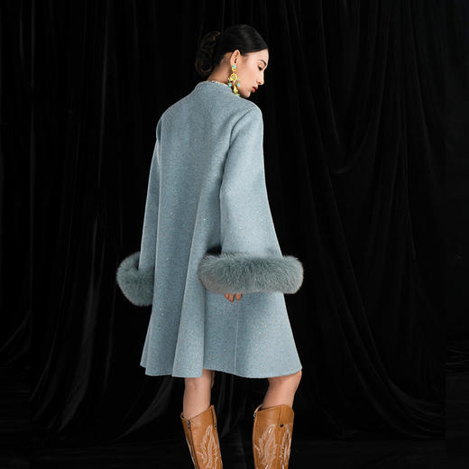 吉祥衣家新中式国风羊毛大衣气质保暖显瘦修身女装言若丹青外套 商品图4