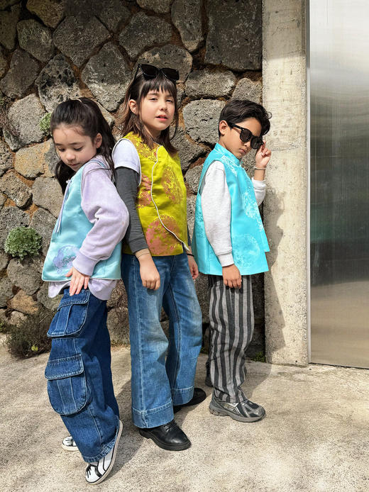 盛唐牡丹| 儿童系列|Kids 真丝花蕾缎马甲 商品图1