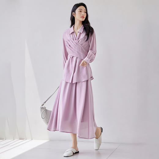 *IC优雅高级减龄气质衬衫半裙套装女新款通勤休闲两件套 商品图1