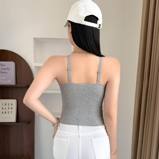 【99元2件】一字型美背线条感撞色背心固定杯（带胸垫）【FF25507】 商品图4