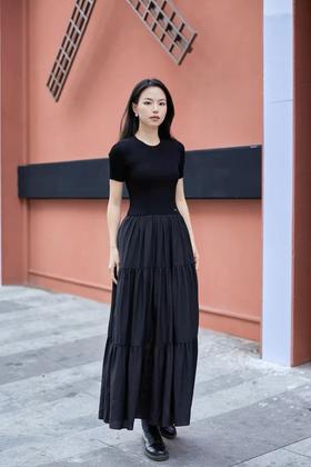 【高品质私服】【MC针织拼接中低腰塔裙连衣裙】合身自如 稳定有型 舒适延展/包容女性身躯G1204-CC【无标出货 介意慎拍】