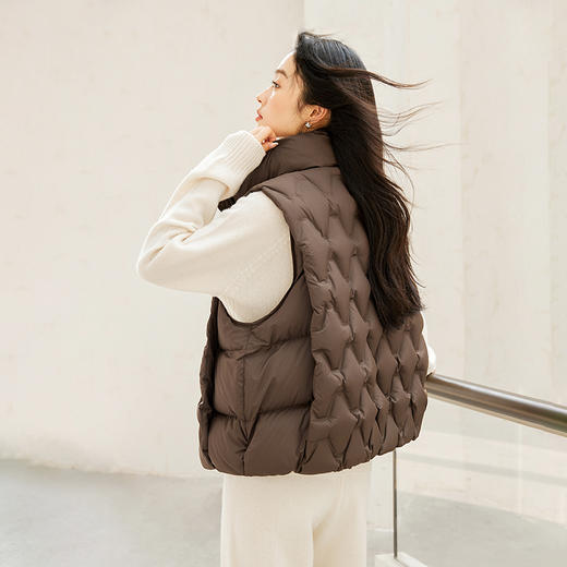IC 立领设计宽松羽绒马甲女新款秋冬高级感气质通勤休闲上衣 商品图3