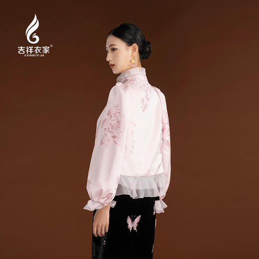 吉祥衣家新中式国风女装轻奢气质高级感小香风蝶引半江月外套上衣 商品图4