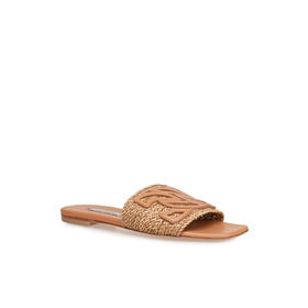 豪麟名鞋CASADEI女鞋凉拖织物+牛皮革1M449棕色