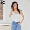 IC白色休闲不规则肩带针织背心内搭打底衫女新款夏季女款上衣 商品缩略图0