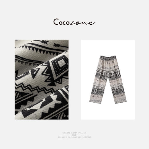 COCO ZONE 刘一一2025新款复古撞色通勤女式休闲裤ACD2A0653 商品图2