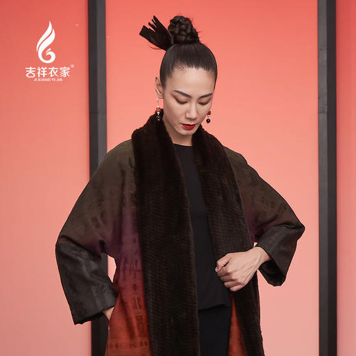 吉祥衣家气质高级感中国风新中式复古保暖女装凤鸟鸣西海棉服外套 商品图0